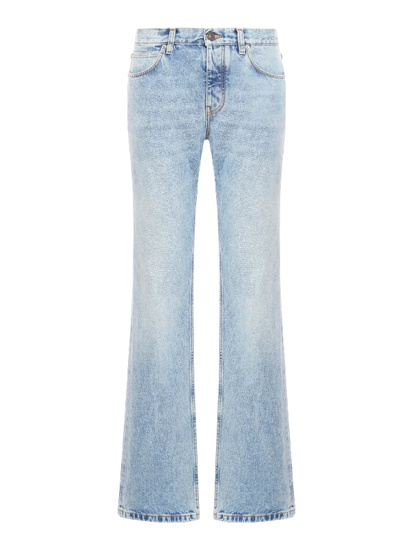 STRAIGHT LOW WAIST PANTS IN BLUE Chic Slim Fit Pants