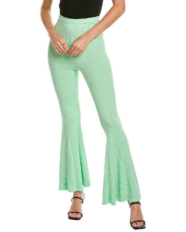 Self-Portrait Ribbed Pant Stylish Elastic Waist Pants