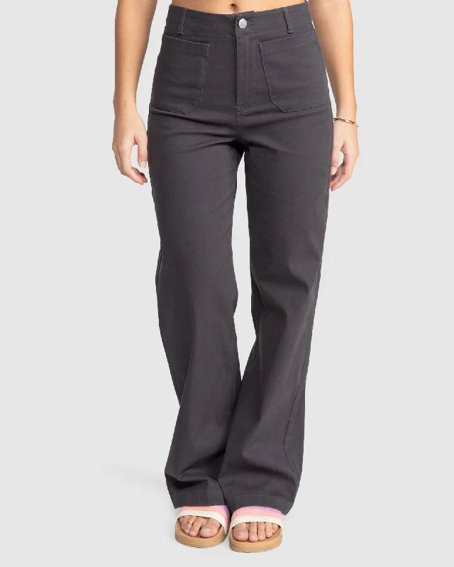 Womens Coastal Cruiser Washed Pants Fashionable Sporty Pants