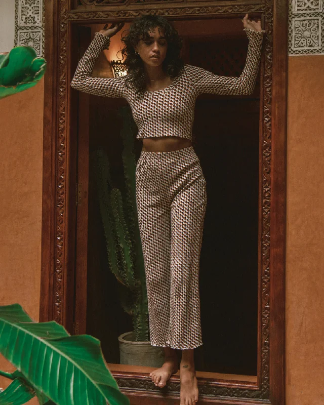 Come Back Cropped Pants - Multi Stylish Elastic Waist Pants