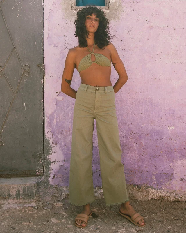 Free Fall High-Waist Pants - Green Eyes Cozy Full-Length Pants