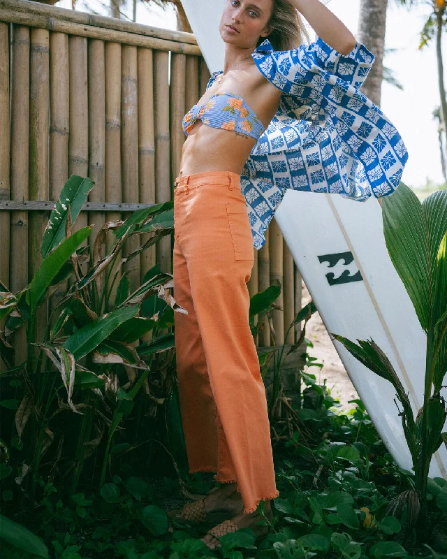 Free Fall High-Waist Pants - Orange Kiss Formal Slim Pants