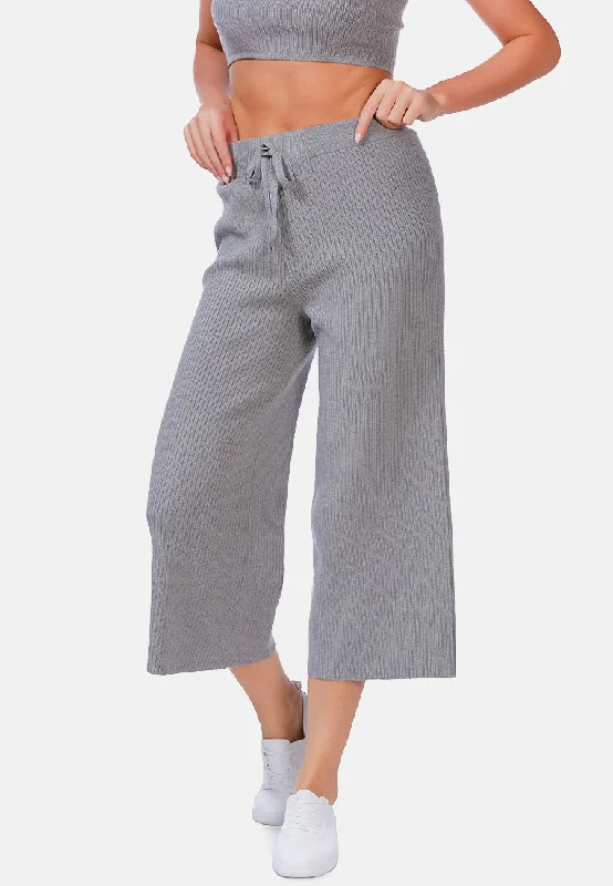 Solid Casual Drawstring Cropped Pants Fashionable Jogger Pants