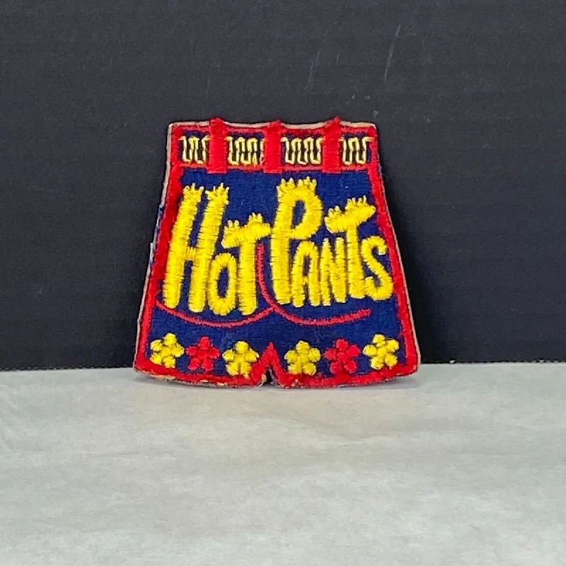 Vintage Hot Pants Sew On Cloth Patch Trendy High-Waist Trousers