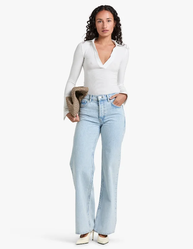 Hugh Jean - Bleached Blue Cozy Relaxed Fit Jeans