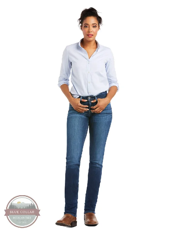 R.E.A.L. Perfect Rise Abby Straight Jean 10036814 Chic Double Waistband Jeans