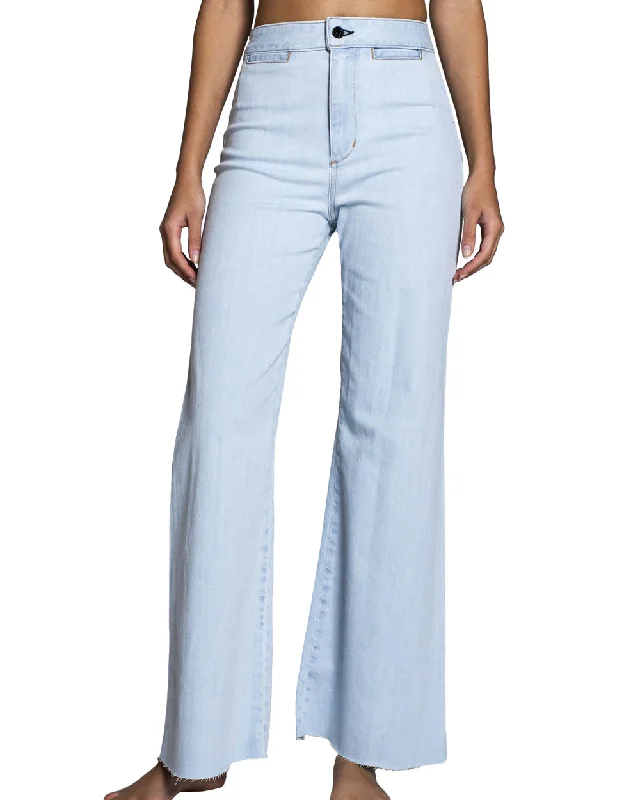 Brighton Crop Jean in Bleach Fashionable Frayed Hem Denim