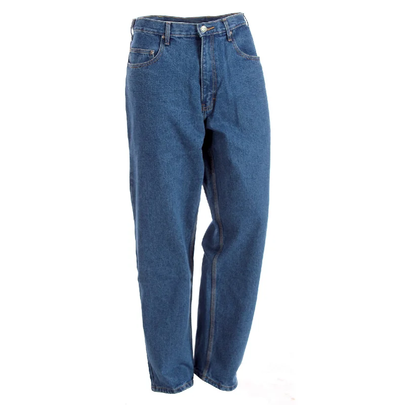 Berne Mens Stone Wash Dark 100% Cotton Classic 5-Pocket Jean Comfortable Mid-Rise Jeans