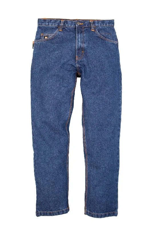 Berne Mens Stone Wash Dark 100% Cotton FR 5-Pocket Jean Comfortable Zip-Up Skinny Jeans