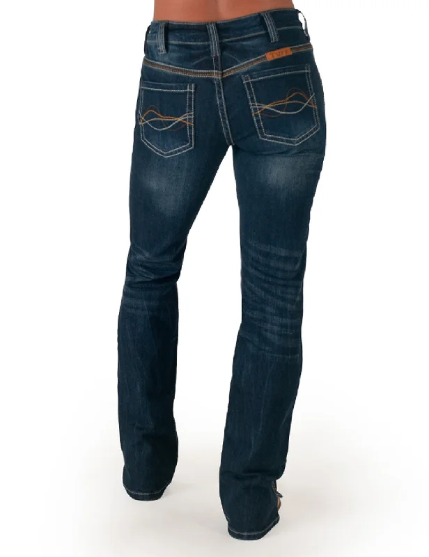 Cowgirl Tuff Conqueror Mid Rise Jean - Conqueror Casual Wide-Legged Denim Jeans