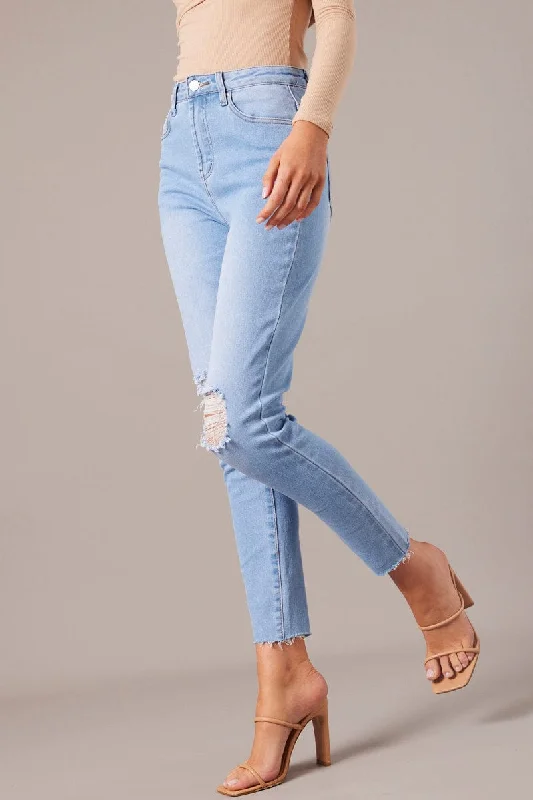 Denim Skinny Jean High Rise Fashionable Button-Front Jeans