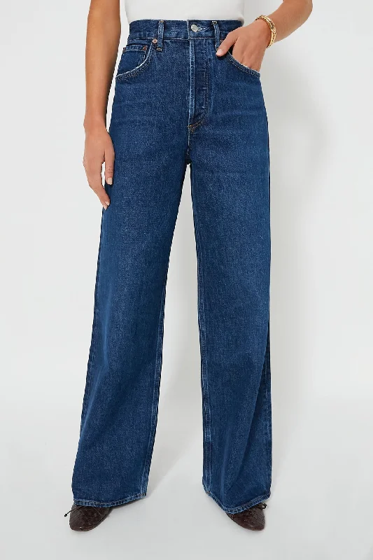 Enamour High Rise Wide Leg Dame Jean Trendy Colored Denim Jeans