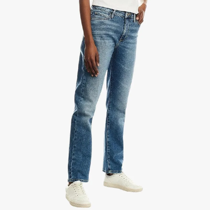 Guess Ladies 1981 Straight Leg Jean Light Wash Trendy Skinny Fit Jeans