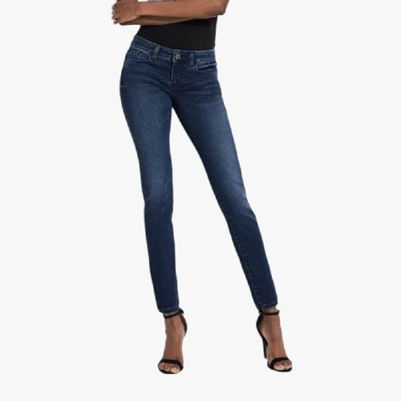 Guess Ladies Power Skinny Low Jean Dark Wash Fashionable Distressed Jeans