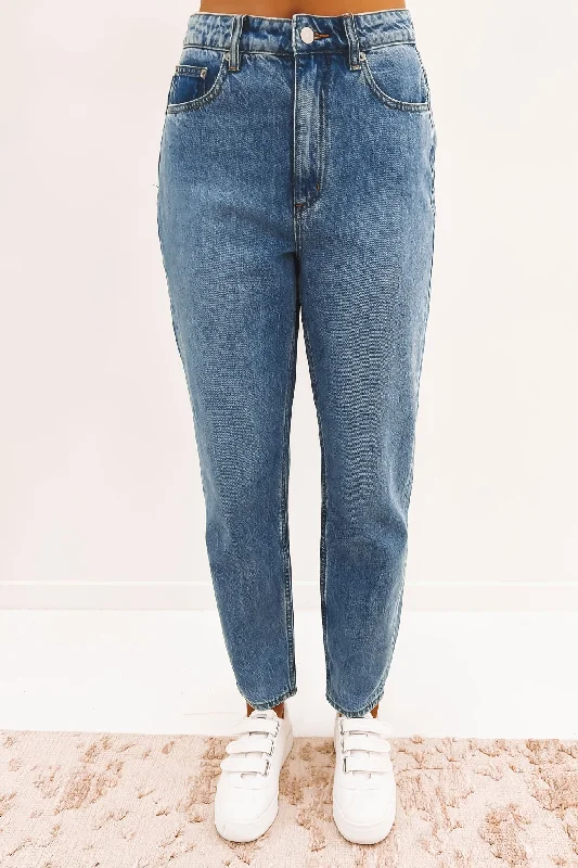 High Moms Slim Hemp Jean Creation Blue Chic Dark-Wash Skinny Jeans