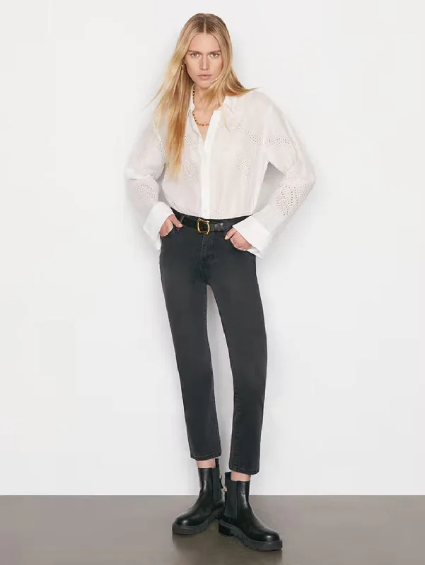 Le High Straight Jean - Mardel Elegant High-Waisted Flared Jeans