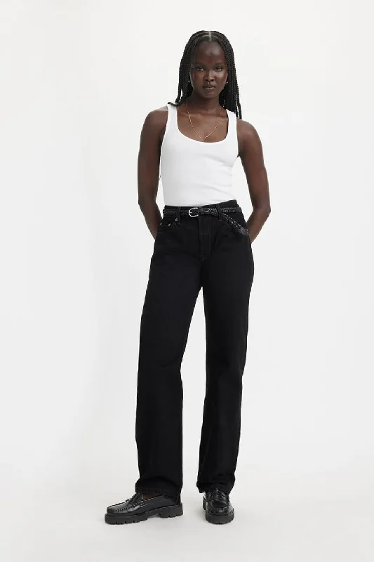 LEVI'S 501 90'S JEAN - RINSED BLACKTOP Casual Distressed Denim Jeans