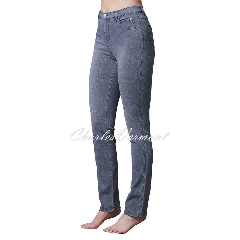 Marble Full Length Straight Leg Jean – Style 2408-182 (Grey Denim) Elegant Tapered Leg Denim Marble Full Length Straight Leg Jean – Style 2408-182 (Grey Denim) Elegant Tapered Leg Denim