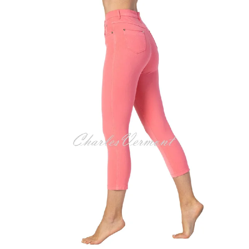 Marble Mid-Calf Cropped Leg Skinny Jean – Style 2412-135 (Watermelon) Elegant High-Waisted Flared Jeans