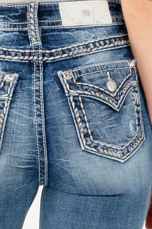 Miss Me Classic Double Stitched High Rise Flare Jean Trendy Wide-Legged High-Waist Jeans Miss Me Classic Double Stitched High Rise Flare Jean Trendy Wide-Legged High-Waist Jeans