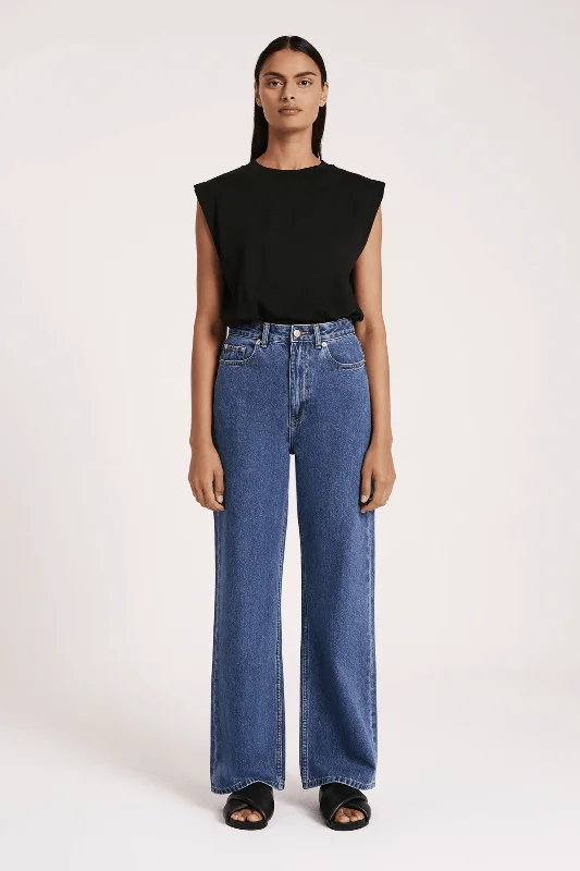 NUDE LUCY ORGANIC RELAXED LEG JEAN - VINTAGE BLUE Fashionable Raw Hem Bootcut Jeans