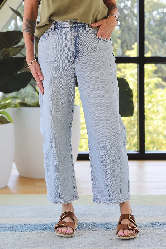 PISTOLA Eli High Rise Barrel Jean in Sun-Kissed Fashionable Straight Fit Denim