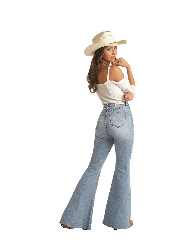 Women's Rock & Roll Cowgirl Bell Bottom Jean #RRWD7HRZTT Casual Skinny Fit Jeans