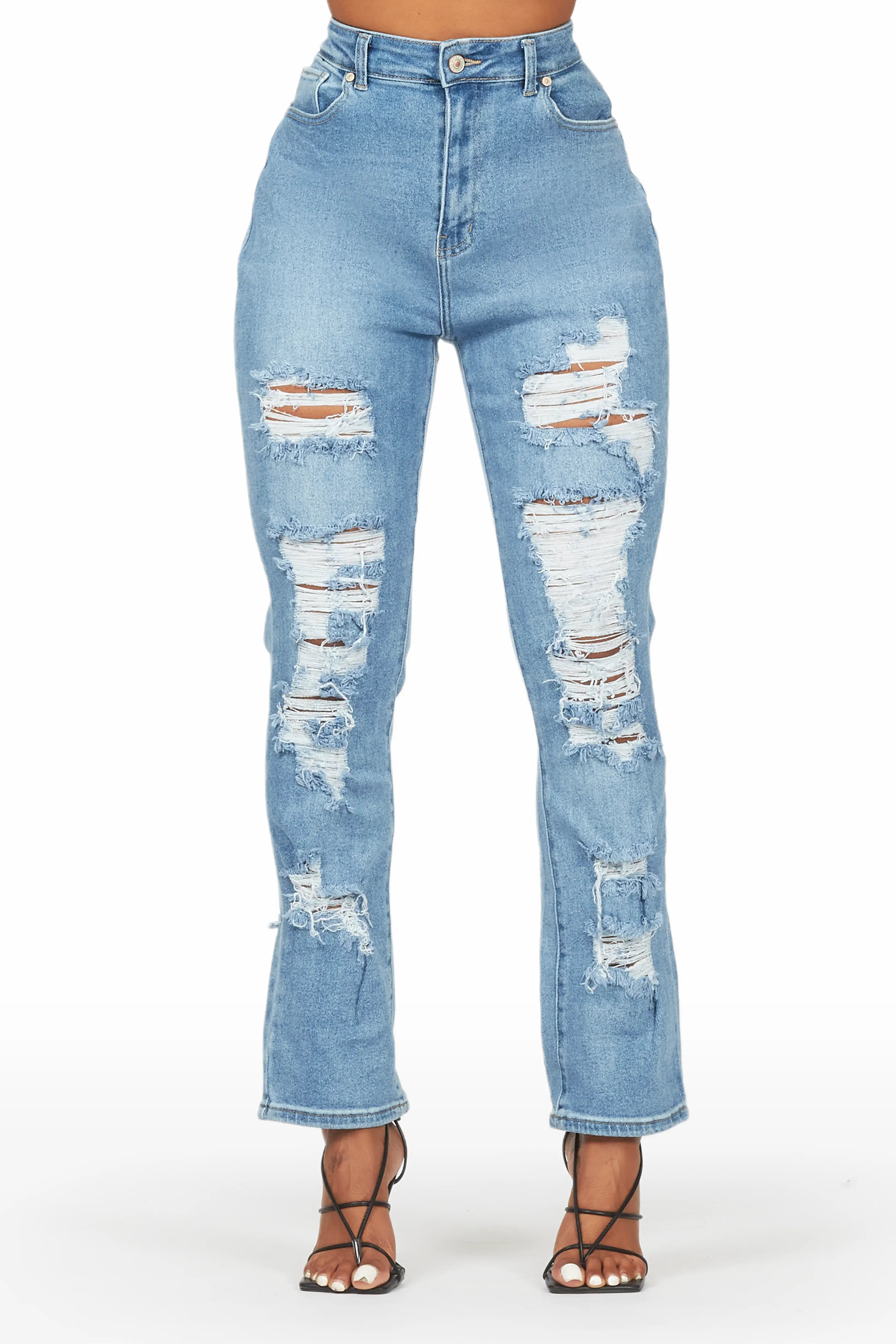 Kaydan Light Wash Distressed Skinny Jean Fashionable White Denim Jeans