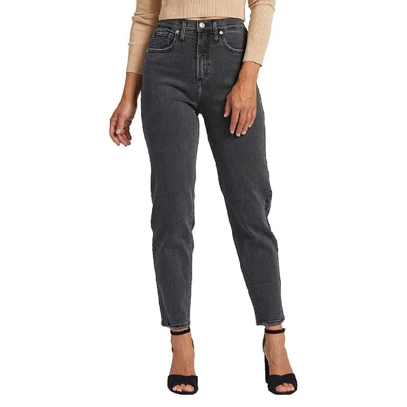 Silver Highly Desirable Slim Straight Jean Comfortable Folded Hem Jeans