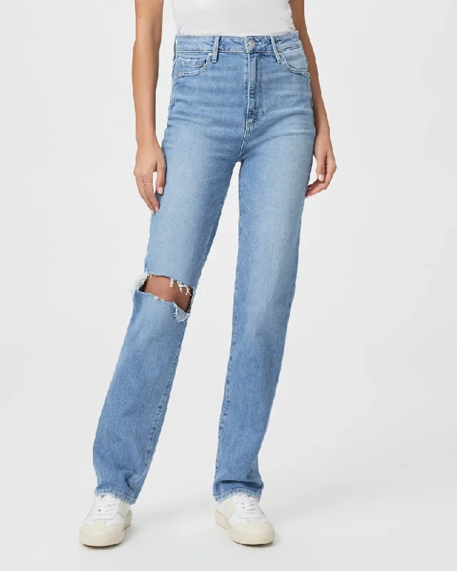 Paige Stella 31" Seamed Beltloops Jean in Azra Destructed Trendy Wide-Leg High-Waist Denim Paige Stella 31" Seamed Beltloops Jean in Azra Destructed Trendy Wide-Leg High-Waist Denim