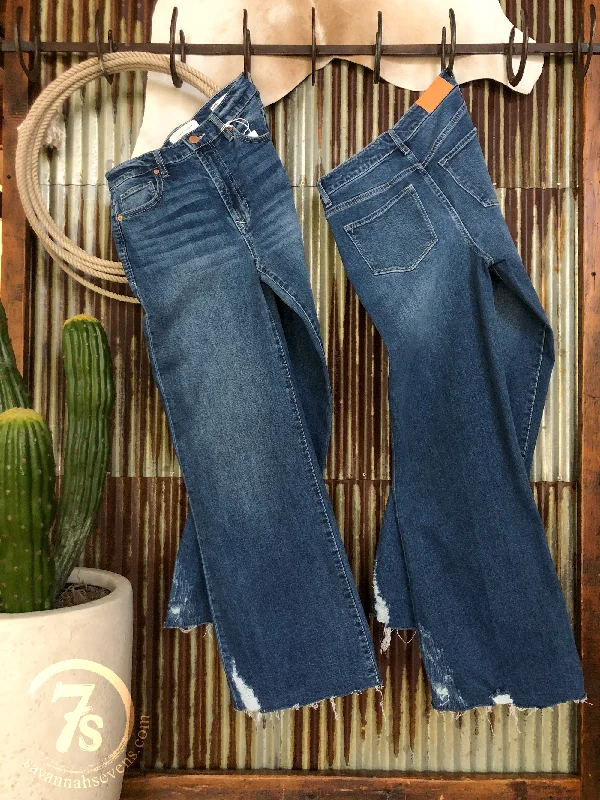 The Slaton High Rise Wide Leg Jean Stylish Paperbag Waist Denim