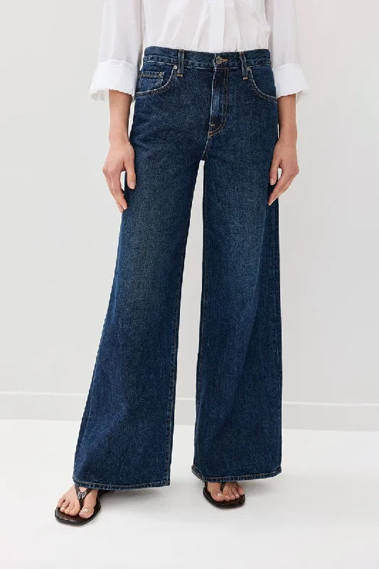 Tiny Dancer Jean - Dark Wash Trendy Button-Up High-Waist Jeans