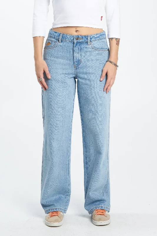 WORSHIP FLUTTERBY CAREPNTER JEAN - BLEW DUST Trendy Vintage Denim Jeans