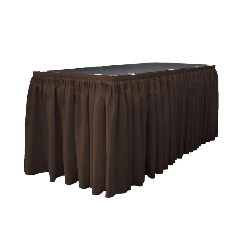 14 Ft. x 29 in. Brown Accordion Pleat Polyester Table Skirt wrap skirt elegant