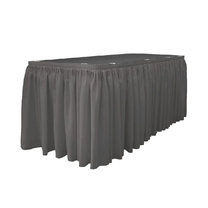 14 Ft. x 29 in. Charcoal Accordion Pleat Polyester Table Skirt high waist skirt