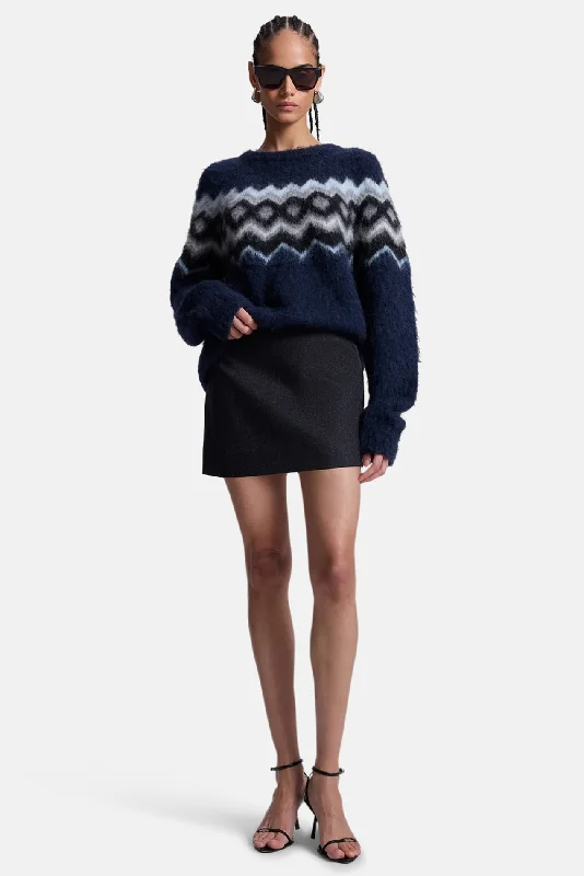 Edie Mini Tux Skirt Charcoal/Black tiered skirt playful