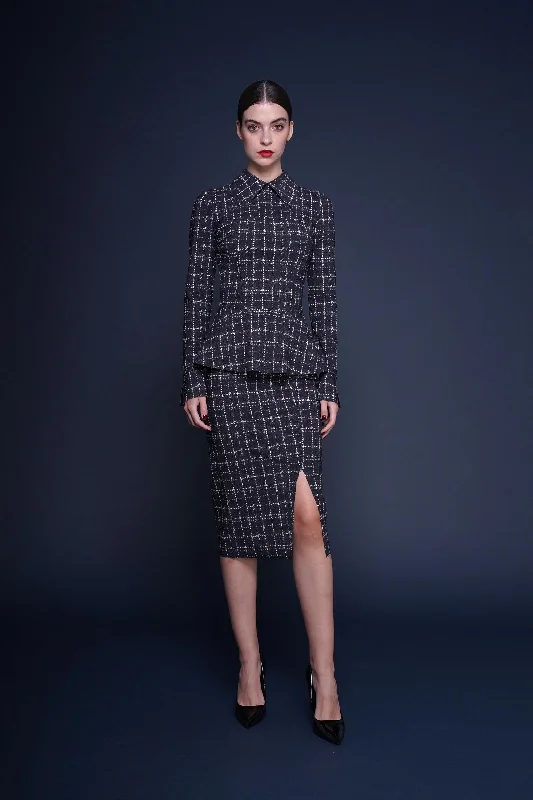 AMMAR PRINTED SKIRT button skirt front