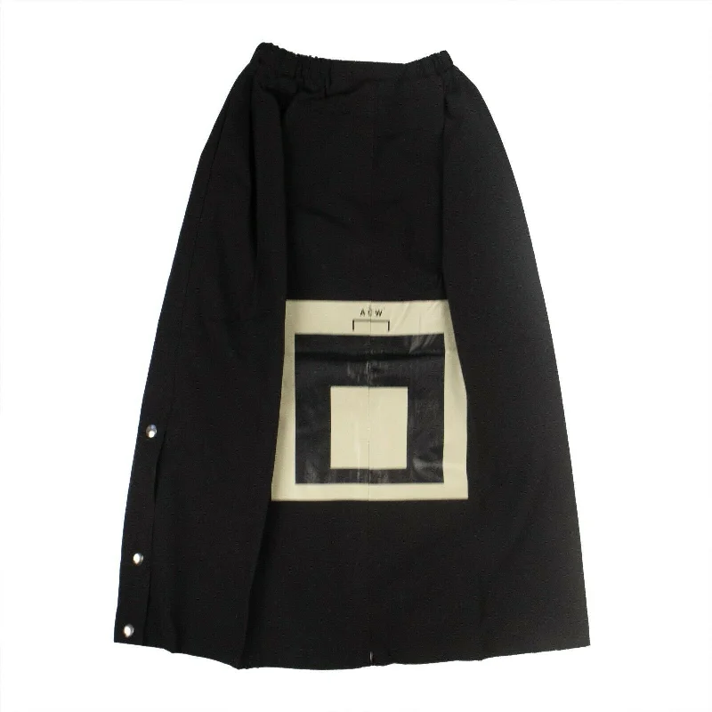 A-COLD-WALL* Black Cotton Snap Midi Skirt boho skirt vibe