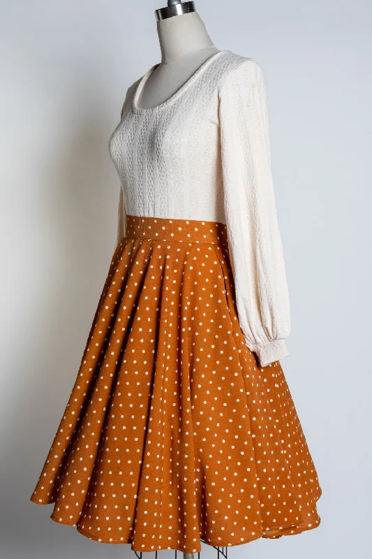 Circle Skirt - Mustard Dot low waist skirt
