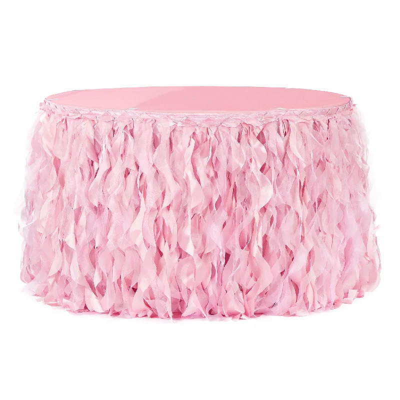 Curly Willow 17ft Table Skirt - Pink corduroy skirt cozy
