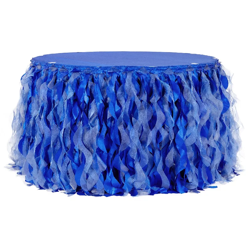 Curly Willow 17ft Table Skirt - Royal Blue leather skirt refined