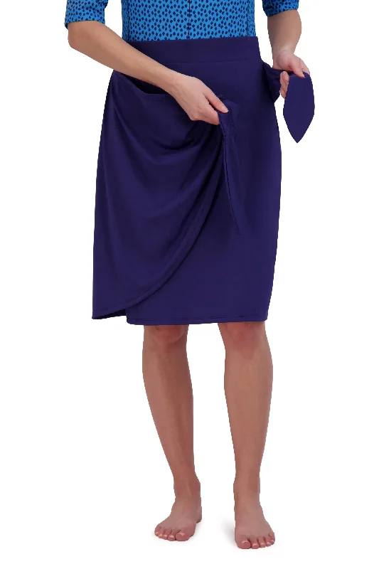 Faux Sarong 22"-Sailor Blue (final-sale) slim fit skirt