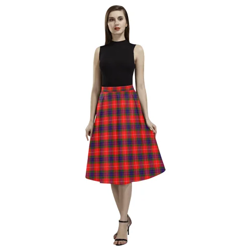 Fraser Modern Tartan Aoede Crepe Skirt flowy skirt hem
