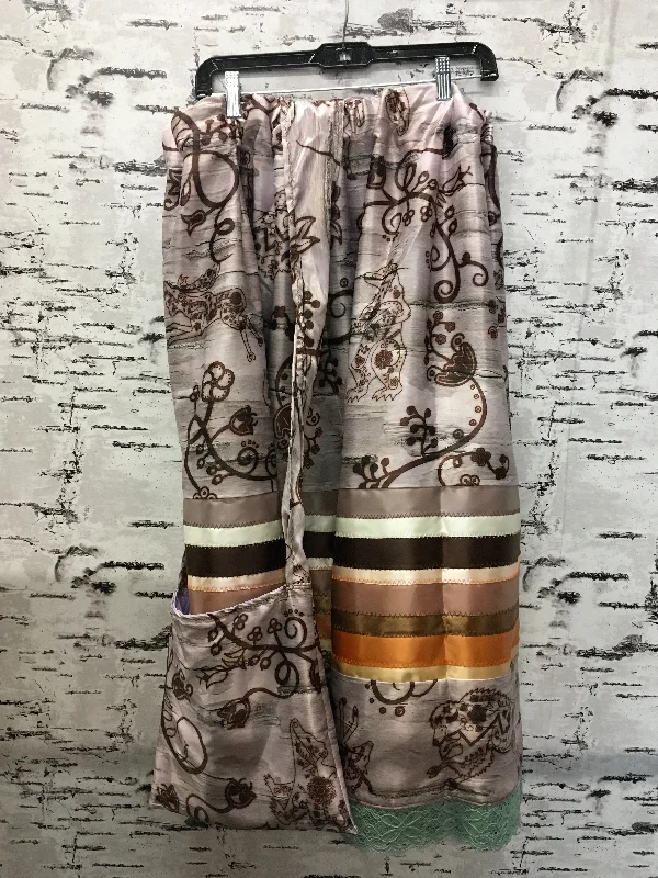 Handmade Satin Birch Floral Animals & Green Lace Hem w/ Bag Ribbon Skirt denim skirt fashionable