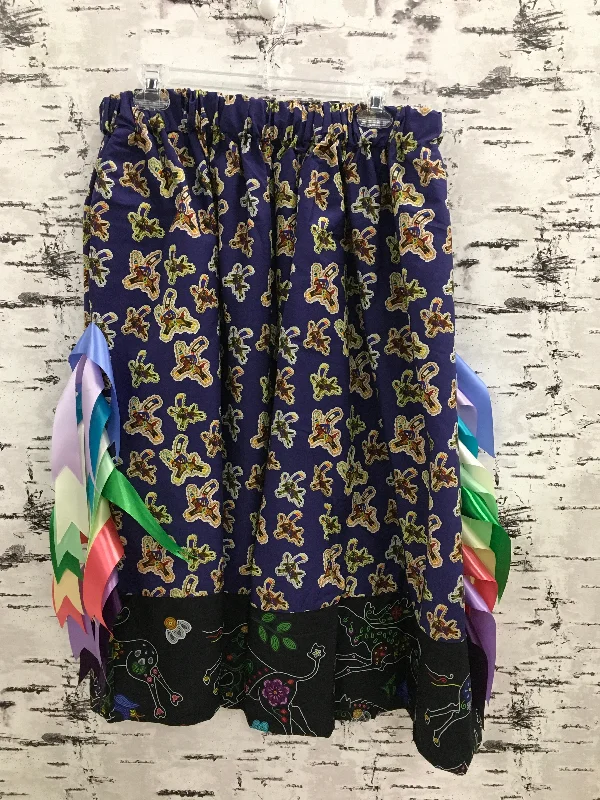 Handmade Navy Riders with Beaded Animals Ribbon Skirt corduroy skirt durable