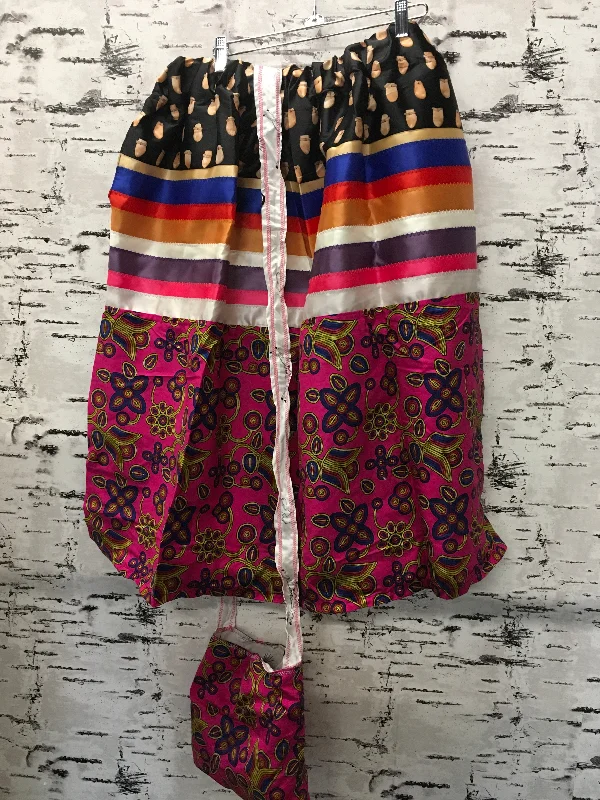 Handmade Magenta Beaded Blackfoot & Satin Black Elk Teeth w/ Bag Ribbon Skirt lightweight skirt design