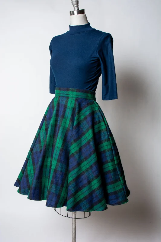 Haute Circle Skirt - Flannel, Watch Plaid cashmere skirt fine