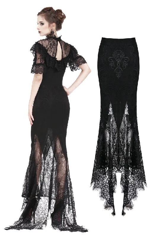 Gothic lace patterned swallow tail skirt with wrap up buttocks designs KW127 mini skirt trendy