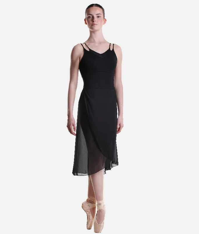 Long Pull On Ballet Skirt, Mock Wrap Style - RDE2596 spandex blend skirt