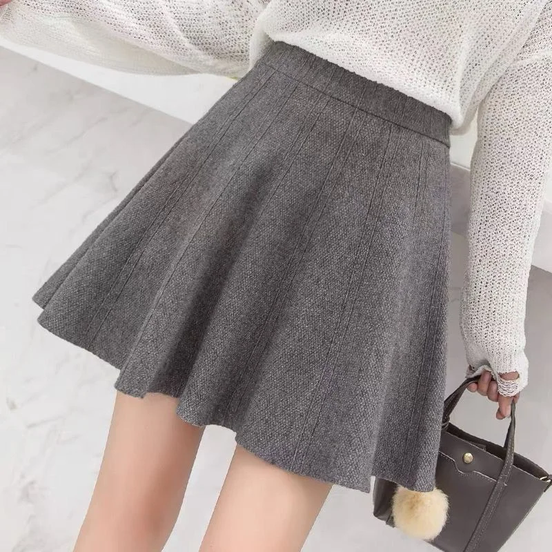 NiDELL: Pregnant Women’s Fashionable Short Skirt for Autumn wool skirt thick